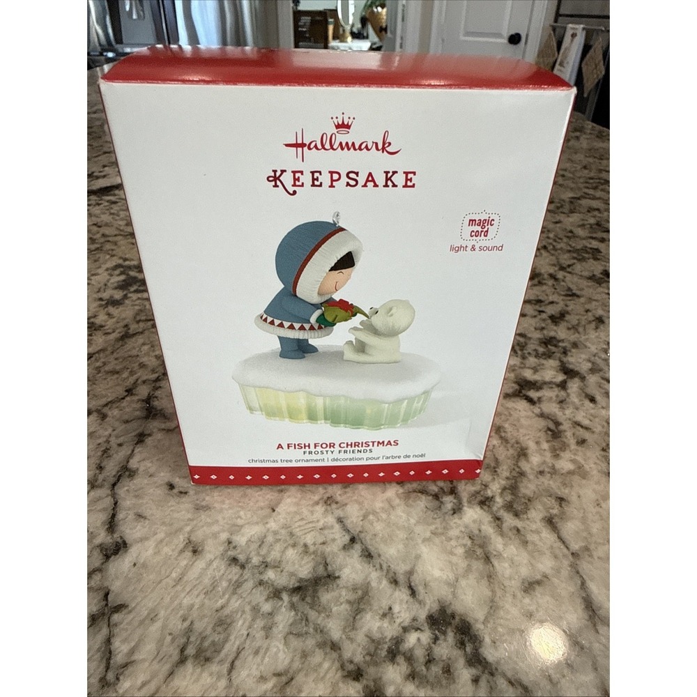 Frosty Friends A Fish for Christmas 2015 Hallmark Ornament Eskimo Polar Bear